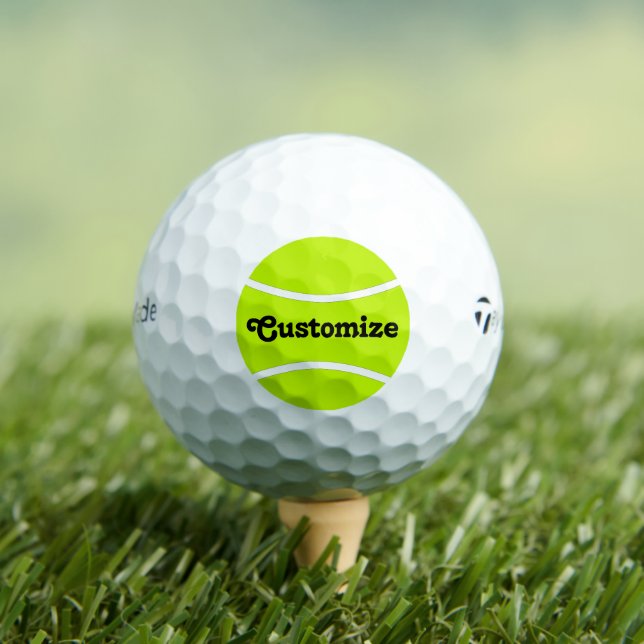 Tennis Custom Player or Team Name Personalised Golf Balls (Insitu Tee)