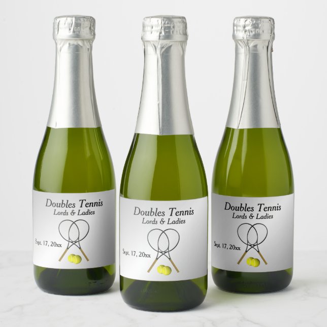 Tennis Custom Silver Mini Sparkling Wine Label (Bottles)