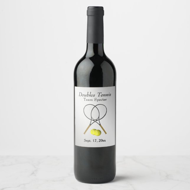 Tennis Custom Silver Wine Label (Front)