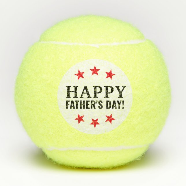 Tennis Dad Happy Father's Day Tennis Balls (Front)