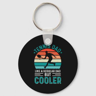Tennis Dad Retro Sunset Key Ring