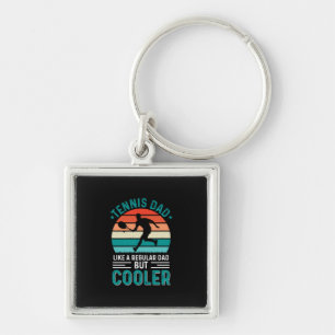 Tennis Dad Retro Sunset Key Ring