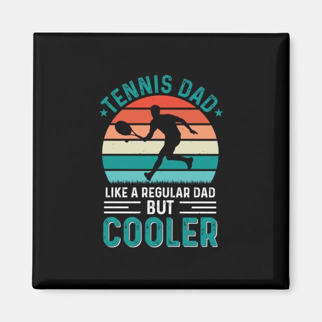Tennis Dad Retro Sunset Magnet (Front)