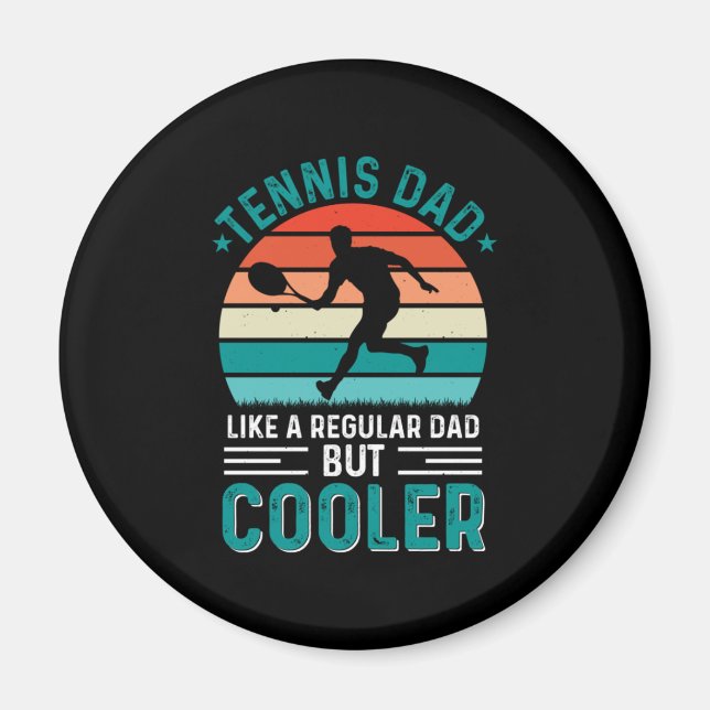 Tennis Dad Retro Sunset Magnet (Front)