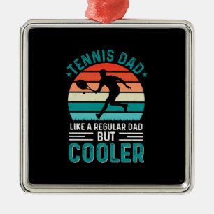 Tennis Dad Retro Sunset Metal Ornament