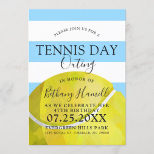 Tennis Day Outing   Tennis Themed Blue Invite