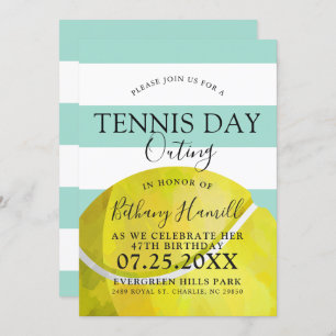 Tennis Day Outing   Tennis Themed Green Invite