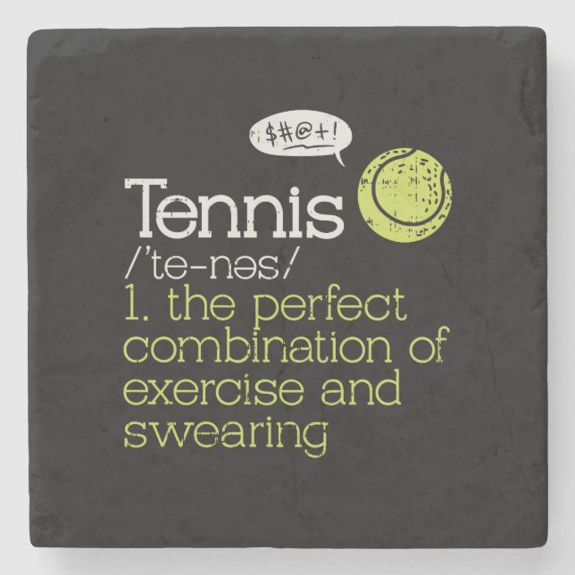 Tennis Definition  Stone Coaster (Front)
