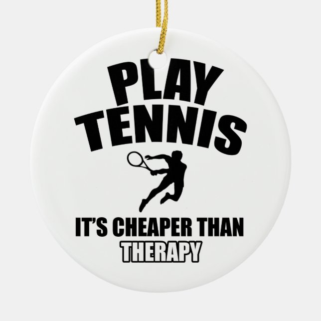 Tennis   design ceramic ornament (Front)
