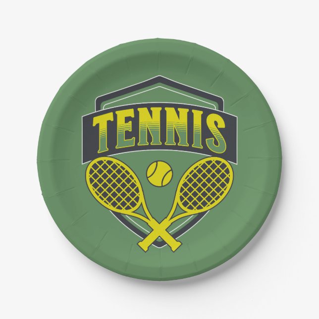 Tennis design for tennis lovers paper plate (Front)