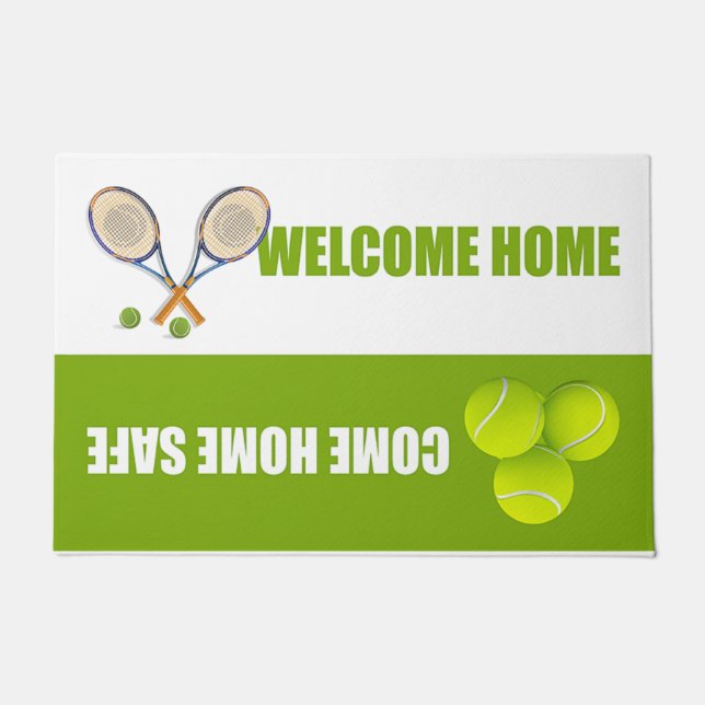 Tennis Design Mat, Cute Welcome Home Rug (Front)
