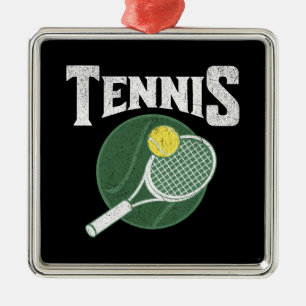 Tennis design metal ornament