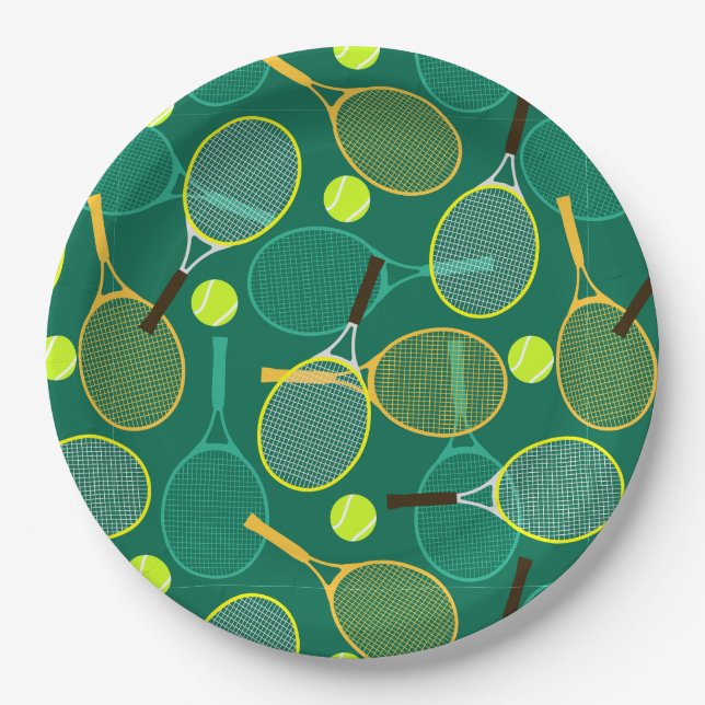 Tennis Design  Paper Plate (Front)