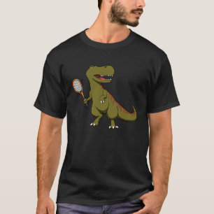 Tennis Dinosaur T Rex with Racket Tyrannosaurus Di T-Shirt