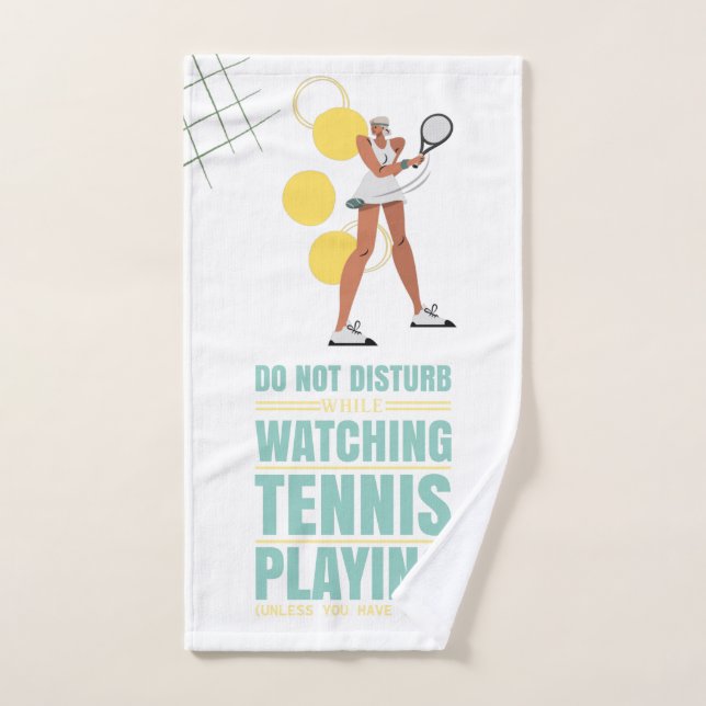 Tennis  Do not disturb while watching tennis play Hand Towel (Hand Towel)