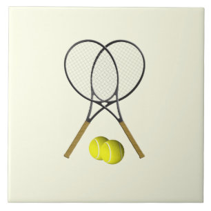 Tennis Doubles Cream Ceramic Tile