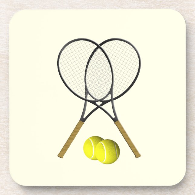 Tennis Doubles Cream Coaster (Front)