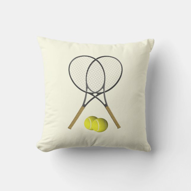 Tennis Doubles Cream Cushion (Front)