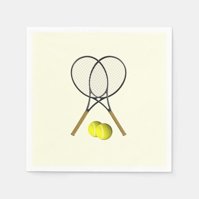 Tennis Doubles Cream Napkin (Front)