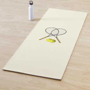 Tennis Doubles Cream Yoga Mat