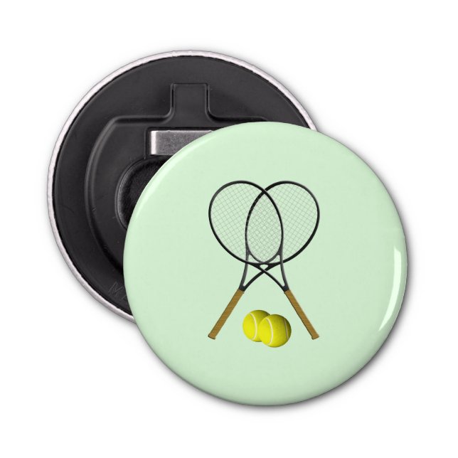 Tennis Doubles Green Bottle Opener (Front)