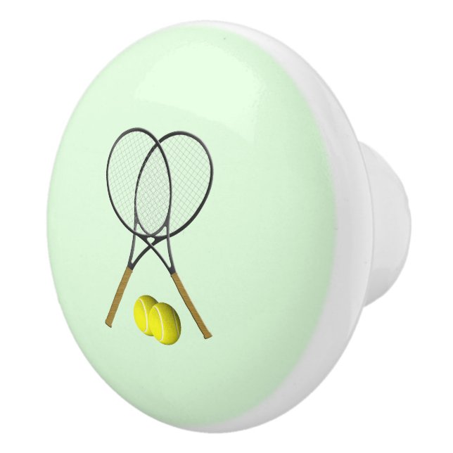 Tennis Doubles Green Ceramic Knob (Right)