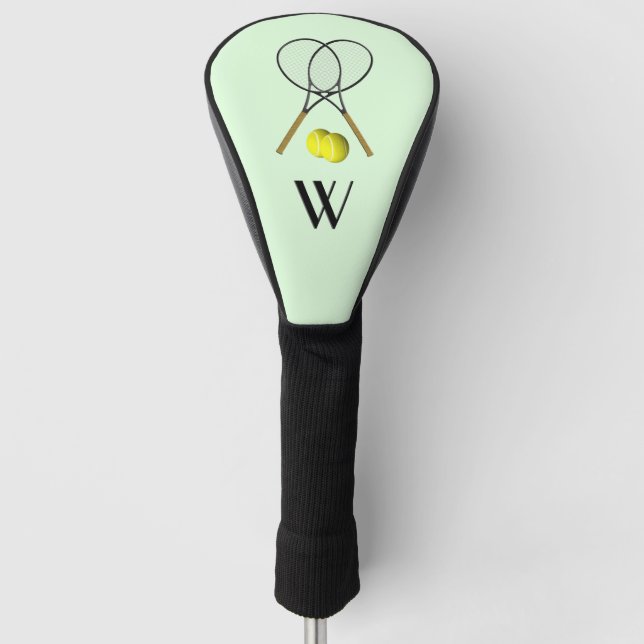 Tennis Doubles Green Golf Head Cover (Front)