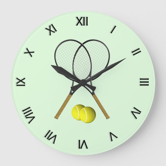 Tennis Doubles Green Large Clock (Front)