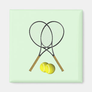 Tennis Doubles Green Magnet
