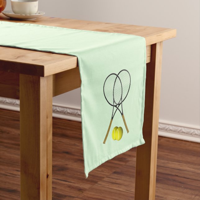 Tennis Doubles Green Medium Table Runner (In Situ)
