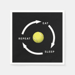 Tennis Eat Sleep Repeat Sports Fan Saying Napkin