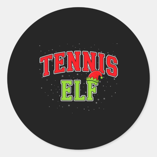 Tennis Elf Christmas Family Matching Group Xmas  Classic Round Sticker (Front)