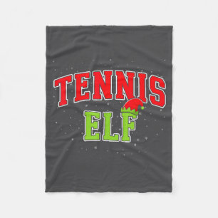 Tennis Elf Christmas Family Matching Group Xmas Fleece Blanket