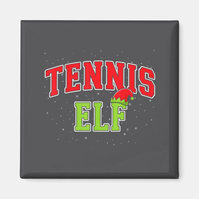 Tennis Elf Christmas Family Matching Group Xmas  Magnet (Front)