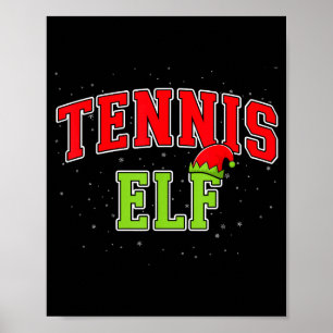 Tennis Elf Christmas Family Matching Group Xmas  Poster