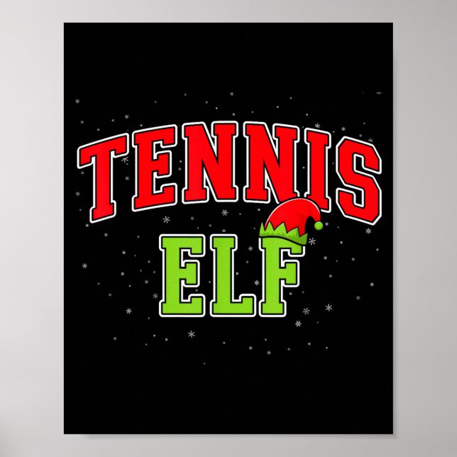 Tennis Elf Christmas Family Matching Group Xmas  Poster (Front)