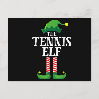 Tennis Elf Matching Family Group Christmas Party Announcement Postcard