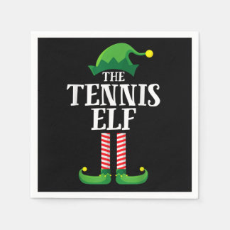 Tennis Elf Matching Family Group Christmas Party Napkin