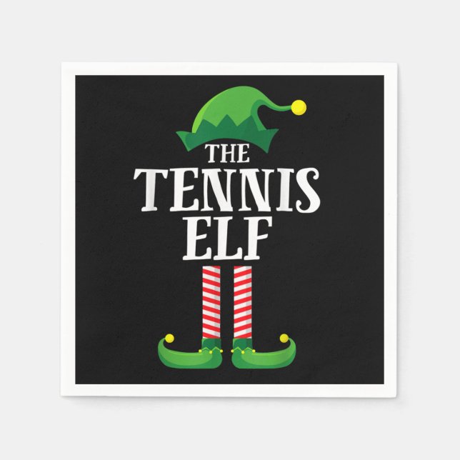 Tennis Elf Matching Family Group Christmas Party Napkin (Front)