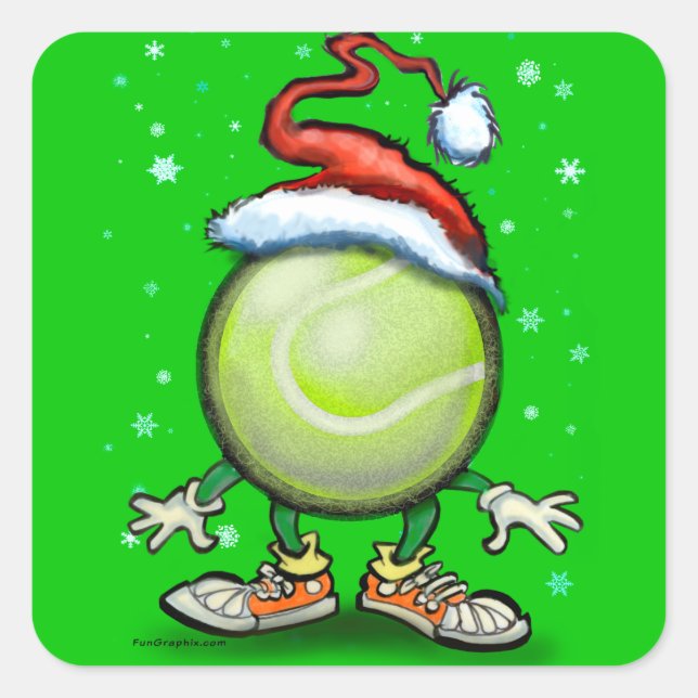 Tennis Elf Square Sticker (Front)