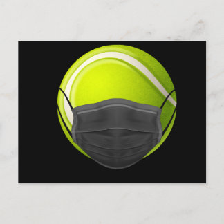 Tennis Face Mask Funny Tennis Quarantine Gift Rack Announcement Postcard