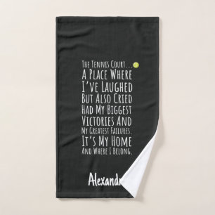 Tennis Fan Gift Baskets Personalized Custom Player Hand Towel