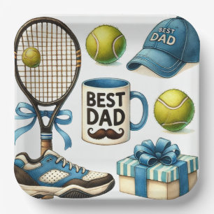 Tennis Father's Day Party or Birthday themed Paper Plate