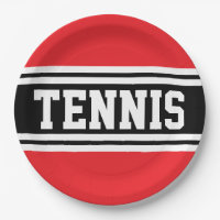 TENNIS Fun Bold Bright Red Black Racing Stripes