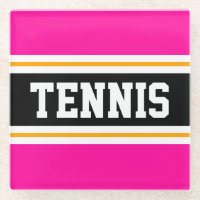 TENNIS Fun Sporty Bright Pink Black Racing Stripes