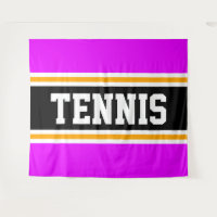 TENNIS Fun Sporty Bright Pink Black Yellow Stripes