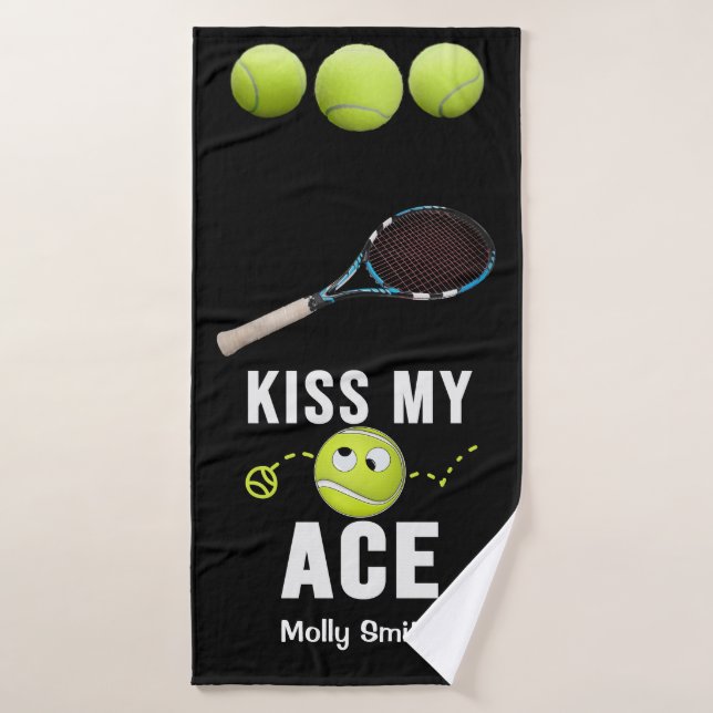 Tennis Funny Kiss My Ace for Player Bath Towel (Bath Towel)