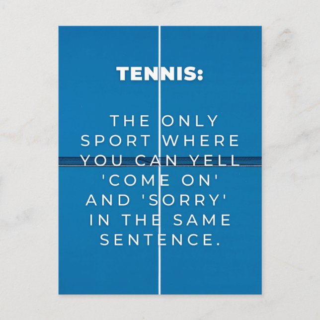 Tennis | Funny quote Postcard (Front)