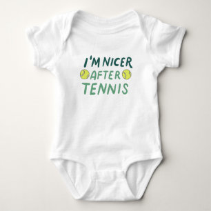 Tennis funny saying for player baby bodysuit