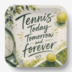 Tennis Funny Saying for Player Party tennis themed Paper Plate